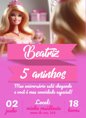 Invitación de cumpleaños Barbie – Estático – Yago