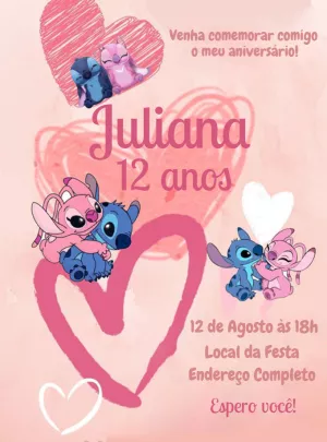 Invitación de cumpleaños Stitch – Estático – Decore Arte