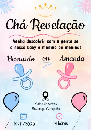 Gender Reveal Invitation – Static – Montando a Sua Festa Oficial