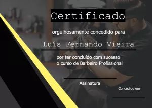 Certificado de Barbeiro Profissional para Editar Online
