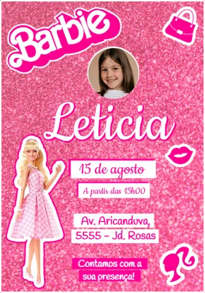 Invitación de cumpleaños Barbie – Estático – Tay