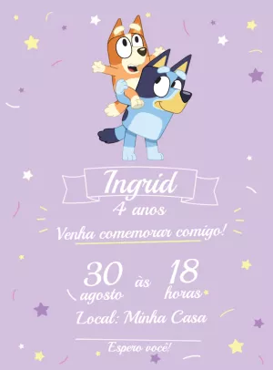 Invito di compleanno Bluey – Statico – Decore Arte