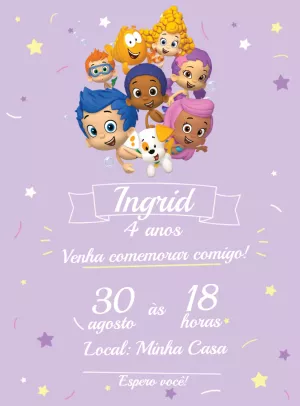 Convite de Aniversário Bubble Guppies para Editar Online