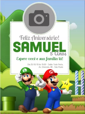Invito di compleanno Super Mario – Statico – Wolf Designer