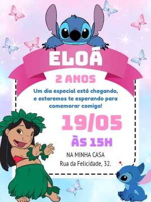 Invitación de cumpleaños Stitch – Estático – Pedro Henrique
