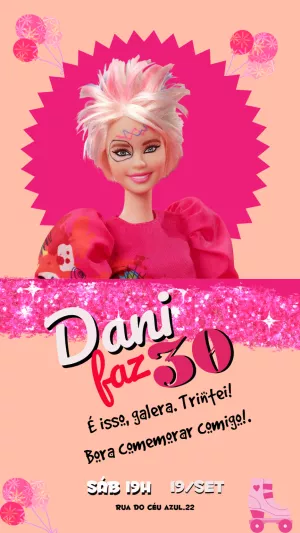 Invitación de cumpleaños Barbie – Estático – Ariane