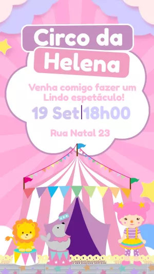 Invitation d'anniversaire Cirque – Statique – Thainá Nicolau 