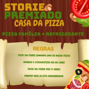 Arte para Sorteio de Pizzaria Editável Online