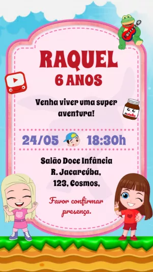 Convite de Aniversário Aventureiros para Editar Online