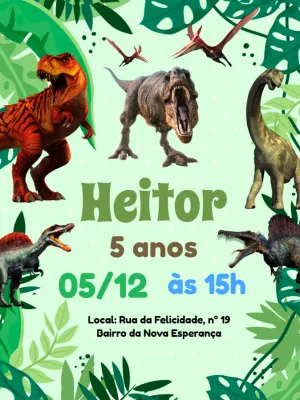 Invitación de cumpleaños Dinosaurio – Estático – Pedro Henrique
