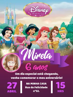 Invito di compleanno Principesse – Statico – Pedro Henrique
