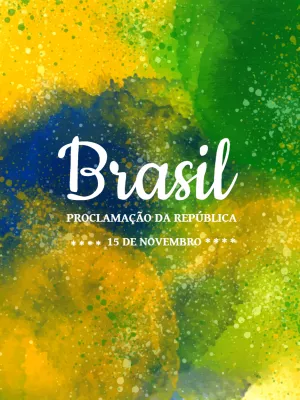 Arte Proclamação da República com Cores do Brasil para Editar