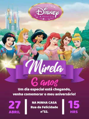 Invito di compleanno Principesse – Statico – Pedro Henrique