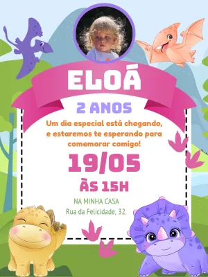 Invitación de cumpleaños Dinosaurio – Estático – Pedro Henrique