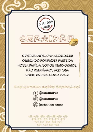 Cartão de Agradecimento Oriental para Editar Online