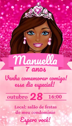 Invitación de cumpleaños Princesas – Estático – Mariana de Paula Correa da Silva