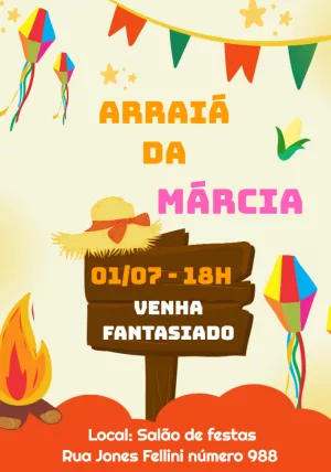 Invitación de Festa Junina – Estático – Baby Convites