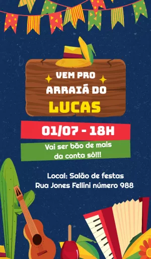 Invitación de Festa Junina – Estático – Baby Convites