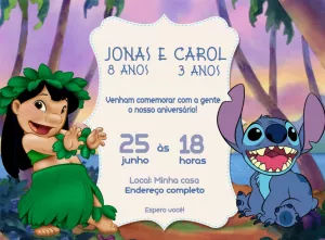 Invitación de cumpleaños Stitch – Estático – Jonathan Fiuza