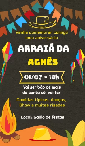 Invitación de Festa Junina – Estático – Baby Convites