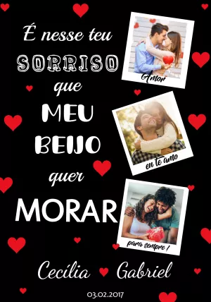 Quadro de Amor com Fotos para Editar Online