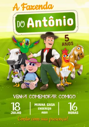 Convite Aniversário A Fazenda do Zenon para Editar Online