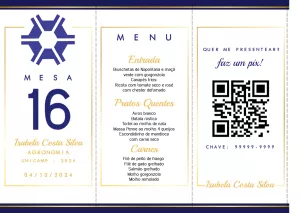 Menu de Formatura Agronomia com QR Code para Editar Online