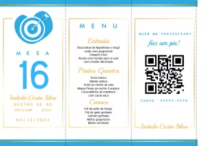 Cardápio de Formatura Moderno para Editar Online