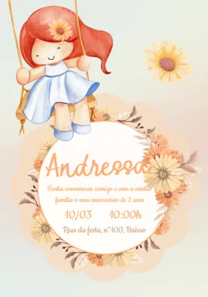 Invitación de cumpleaños Jardín encantado – Estático – Beatriz Lopes dos Anjos