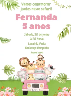 Safari Birthday Invitation – Static – Decore Arte