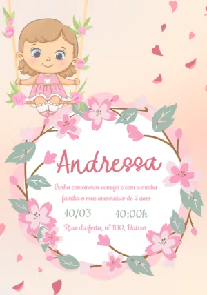 Invitación de cumpleaños Jardín encantado – Estático – Beatriz Lopes dos Anjos