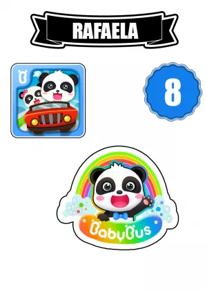 Topo de Bolo Babybus com Personagens para Editar Online