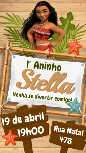 Invito di compleanno Oceania – Statico – Thainá Nicolau 