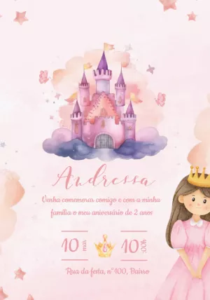 Invitación de cumpleaños Princesas – Estático – Beatriz Lopes dos Anjos