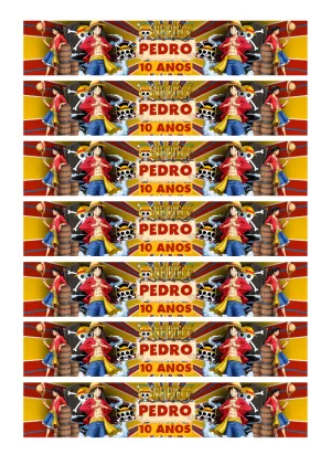 Rótulo de Garrafa One Piece para Aniversário para Editar