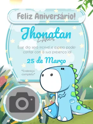 Invitación de cumpleaños Dinosaurio – Estático – Wolf Designer