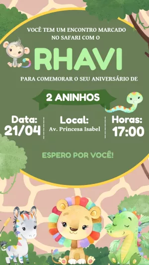 Safari Birthday Invitation – Static – Laiane