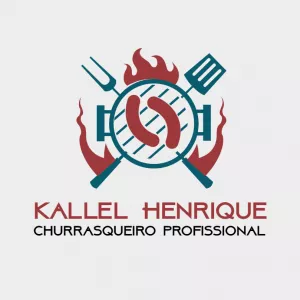 Logo para Churrasqueiro com Grelha e Fogo para Editar