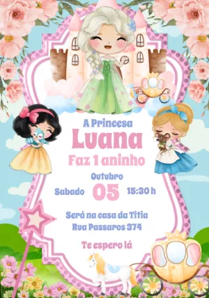 Invitación de cumpleaños Princesas – Estático – Criativa Sant