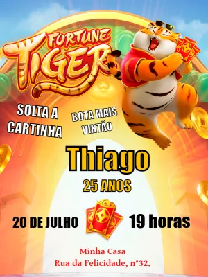 Convite Aniversário Fortune Tiger Editável Online