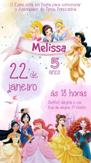 Invito di compleanno Principesse – Statico – Felicity Artes