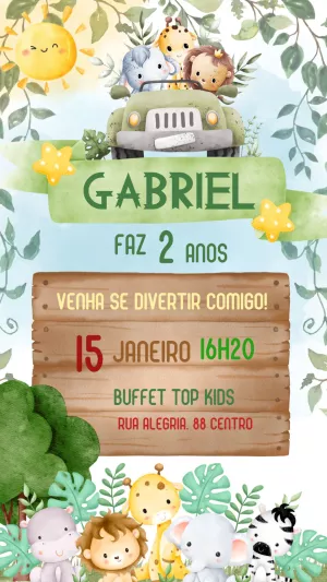 Safari Birthday Invitation – Static – Felicity Artes