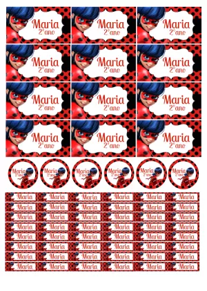 Etiquetas Escolares Miraculous Ladybug para Editar Online