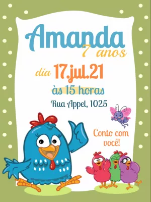 Galinha Pintadinha Birthday Invitation – Static – Amora Arte e Design