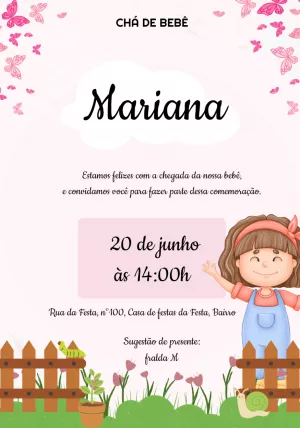 Invito baby shower – Statico – Beatriz Lopes dos Anjos