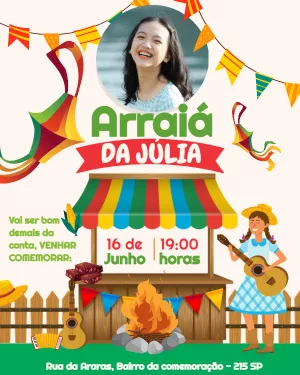 Invitación de Festa Junina – Estático – Myanne Figueiredo