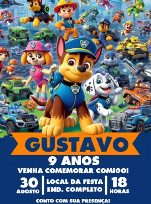 Invito di compleanno Paw Patrol – Statico – Renata Designer