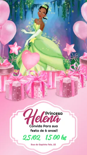 Invitación de cumpleaños Princesas – Estático – Ariane