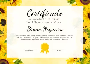 Certificado de Curso Girassol para Editar Online
