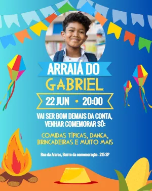 Invitación de Festa Junina – Estático – Myanne Figueiredo